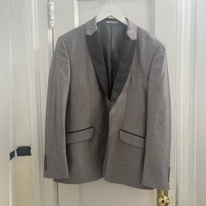 Vinci Philosophy Metallic Gray Blazer Stunning Polyester